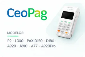 CeoPag — terminais compatíveis: P2 · L300 · PAX D150 · D180 · A920 · A910 · A77 · A920Pro